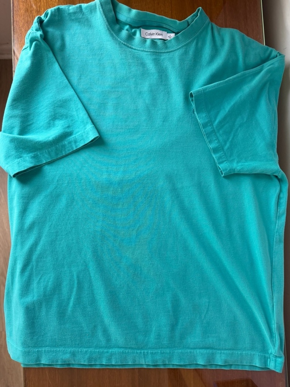 Turquoise Calvin Klein SZ M Short-Sleeve Crewneck Tee